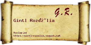 Gintl Rozália névjegykártya